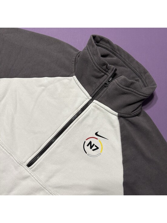 Nike Tops - Nike Sportswear N7 Grey White Fleece 1/2 Zip Pullover Western CQ9239 082 Women